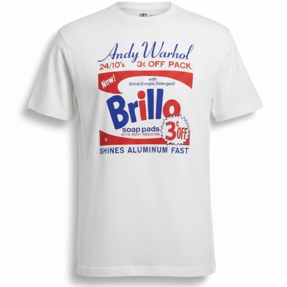 UNIQLO UT Andy Warhol Brillo Soap Pads Graphic Short Sleeve Tee White Men’s LG